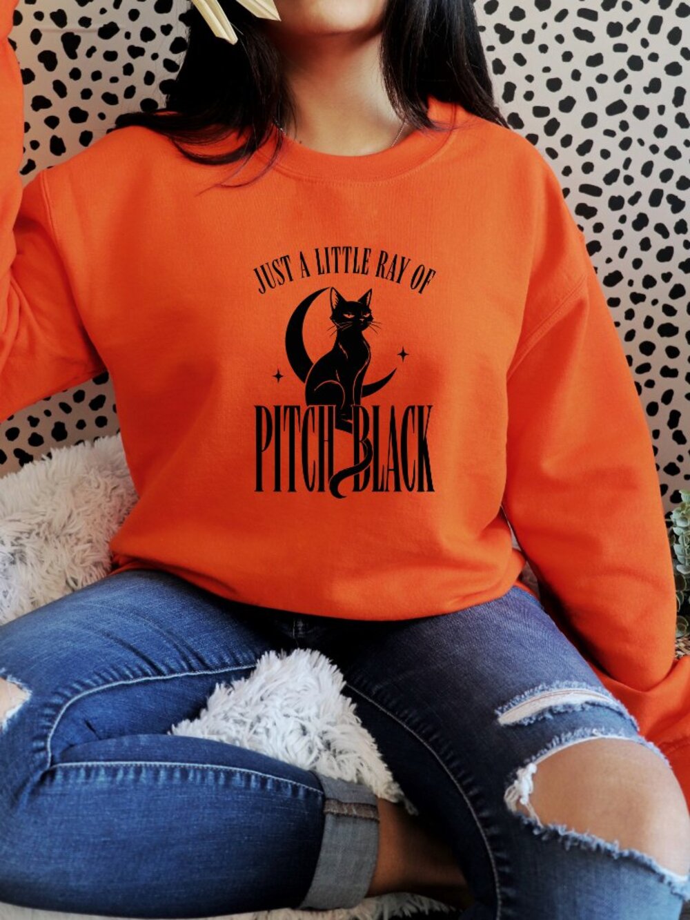 Just A Little Ray Of Pitch Black Handmade Sweatshirt
